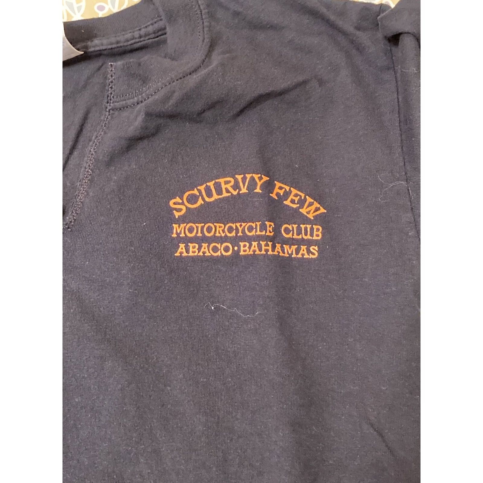 Vintage SCURVY FEW Motorcycle Club Bahamas Womens V Neck S Tank Black S Size S / US 4 / IT 40 - 3 Thumbnail