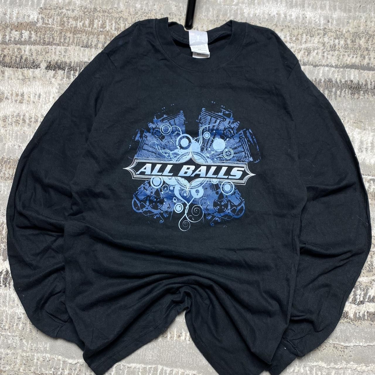 Hanes 2000s “All Balls” Graphic Longsleeve T-Shirt Black S Size US S / EU 44-46 / 1 - 2 Thumbnail