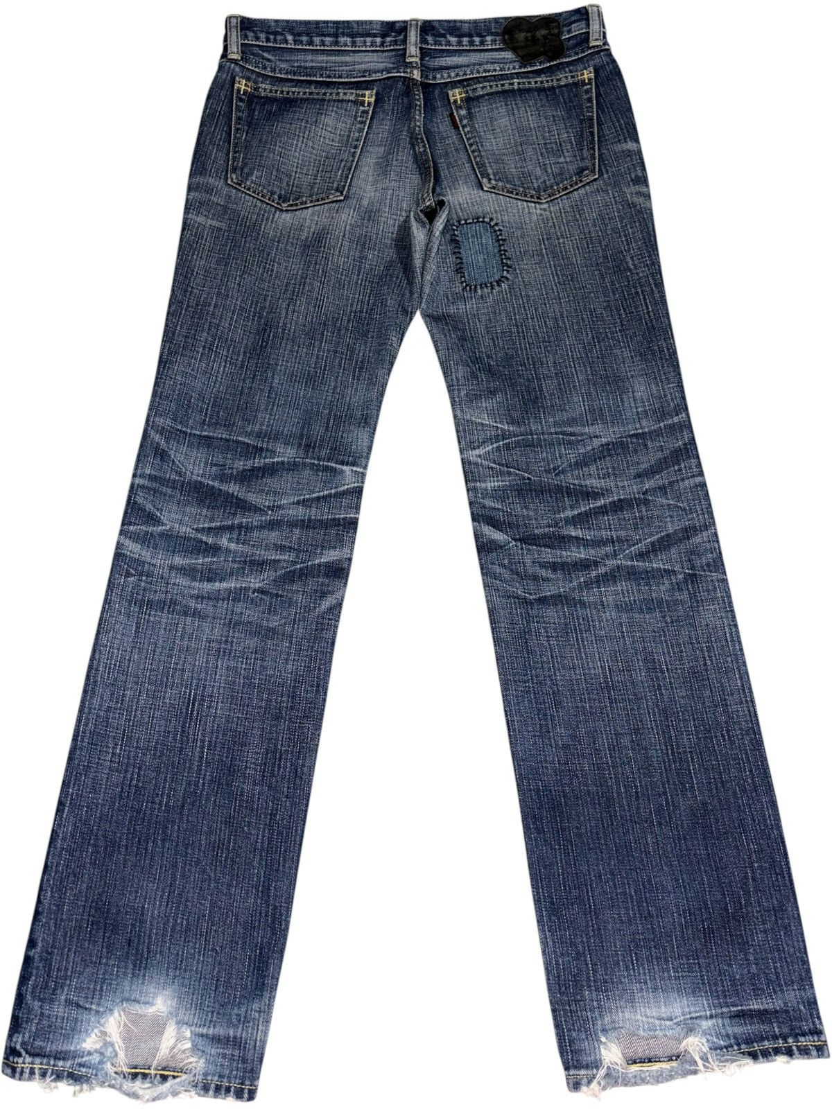 Number (N)ine SS05 Number Nine Nightcrawler Denim Patch stitching Red Yarn Size US 31 - 3 Thumbnail
