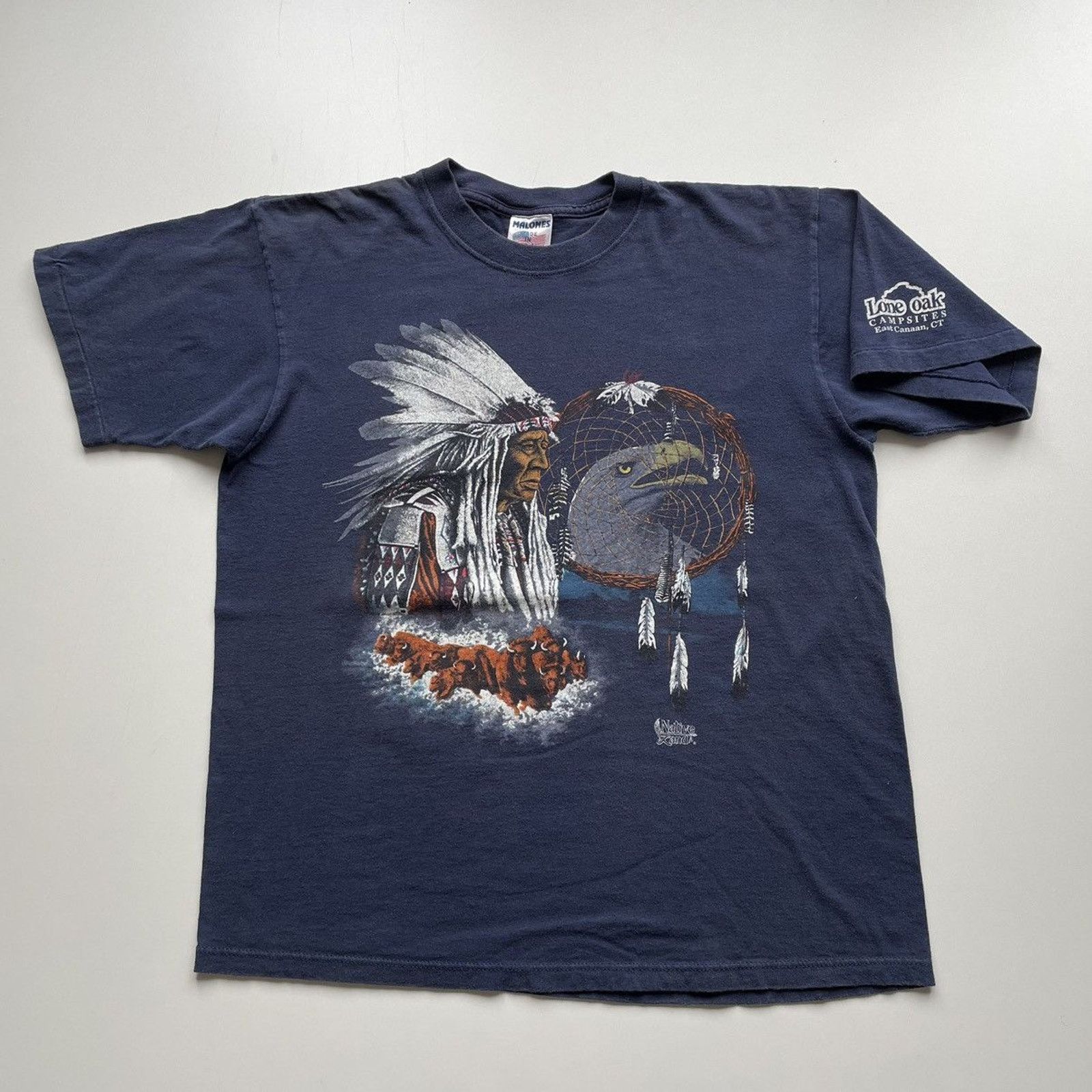Hanes Vintage 1990s Native American Art Graphic T Shirt Large Rare Size US L / EU 52-54 / 3 - 1 Thumbnail