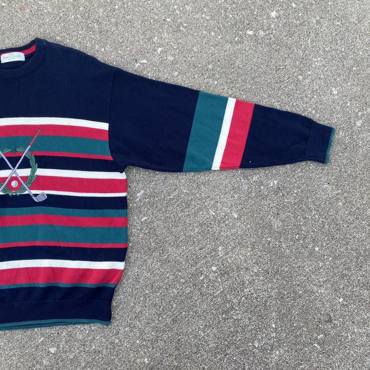 Marks & Spencer Vintage striped golf sweatshirt sweater Size US L / EU 52-54 / 3 - 6 Thumbnail