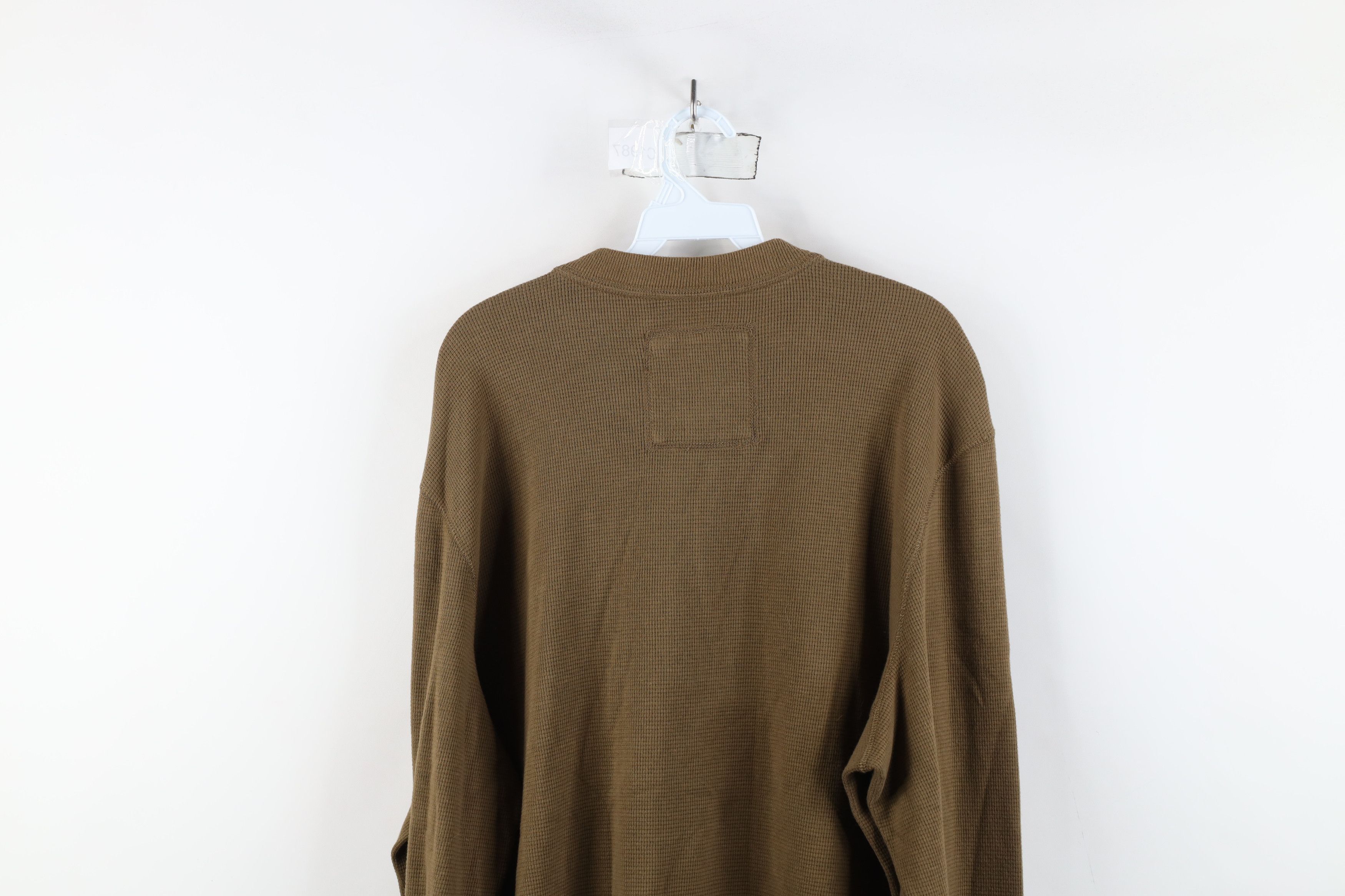 Eddie Bauer × Vintage Vintage Eddie Bauer Thermal Waffle Knit Henley T-Shirt Breen Size US XL / EU 56 / 4 - 11 Thumbnail