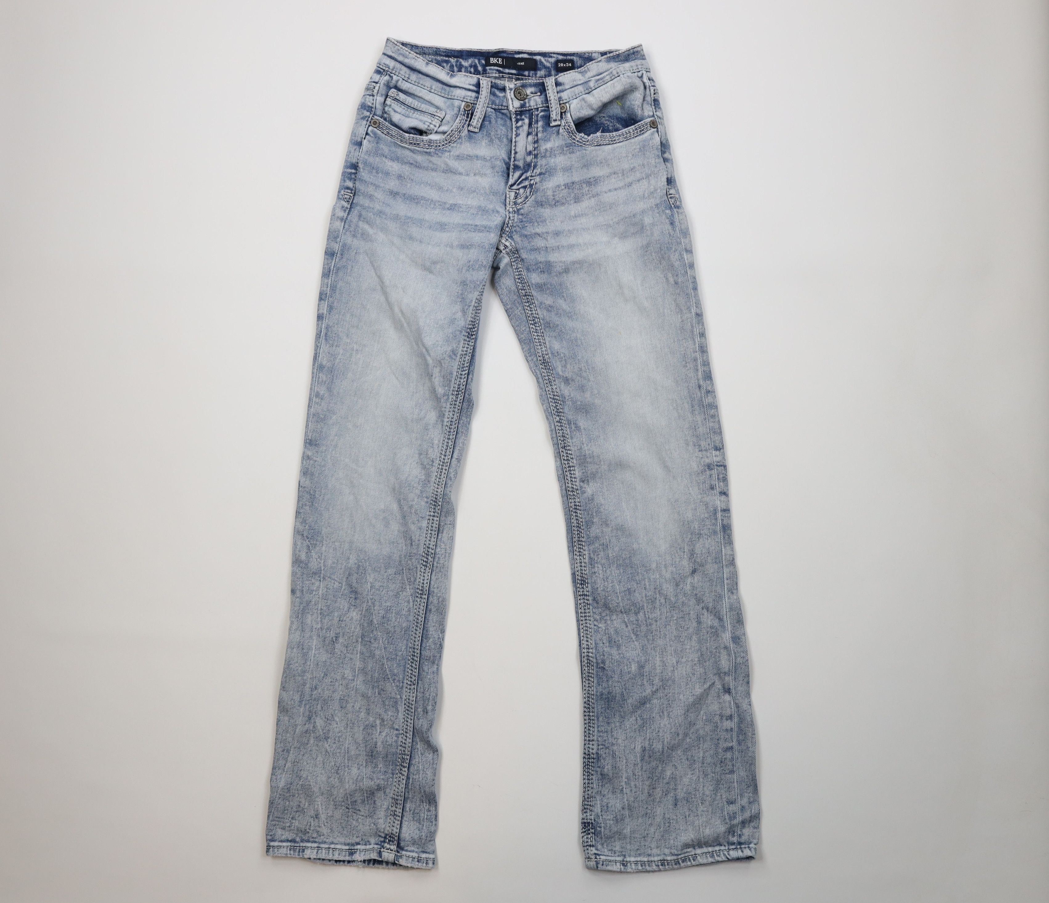 Vintage Buckle BKE Stitch Stretch Jake Bootcut Denim Jeans Acid Wash Size US 28 / EU 44 - 1 Thumbnail