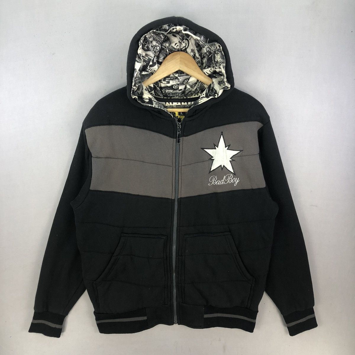 Japanese Brand Vintage Y2K Badboy Black And White Graphic Lining Jacket Size US M / EU 48-50 / 2 - 2 Thumbnail