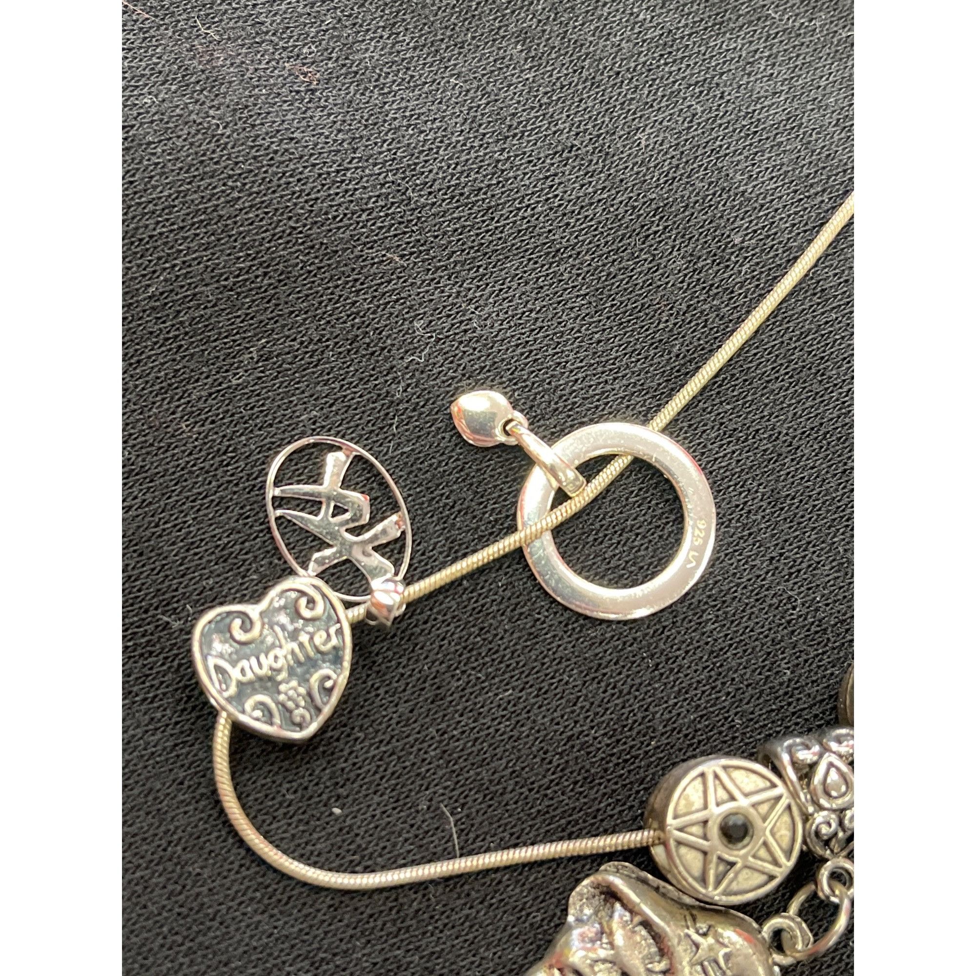 Sterling Silver Sterling silver 925 wms 14.5" necklace with 6 charms SKU 984 Size ONE SIZE - 5 Thumbnail