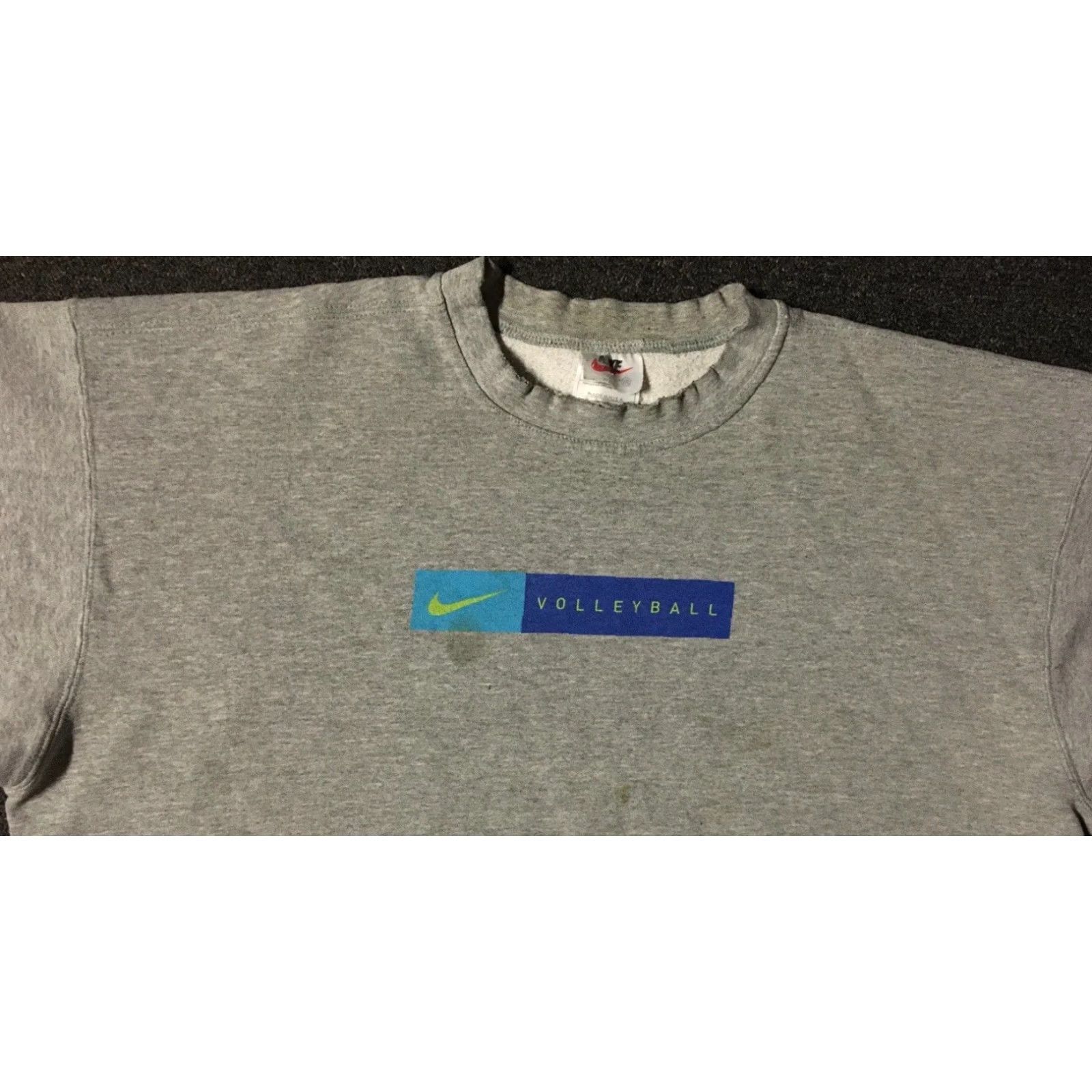 Nike VINTAGE Nike Hoodie Mens 2XL Gray Swoosh Thrashed Boxy 90s Grunge Volleyball USA Cotton Sweatshirt Size US XXL / EU 58 / 5 - 5 Thumbnail