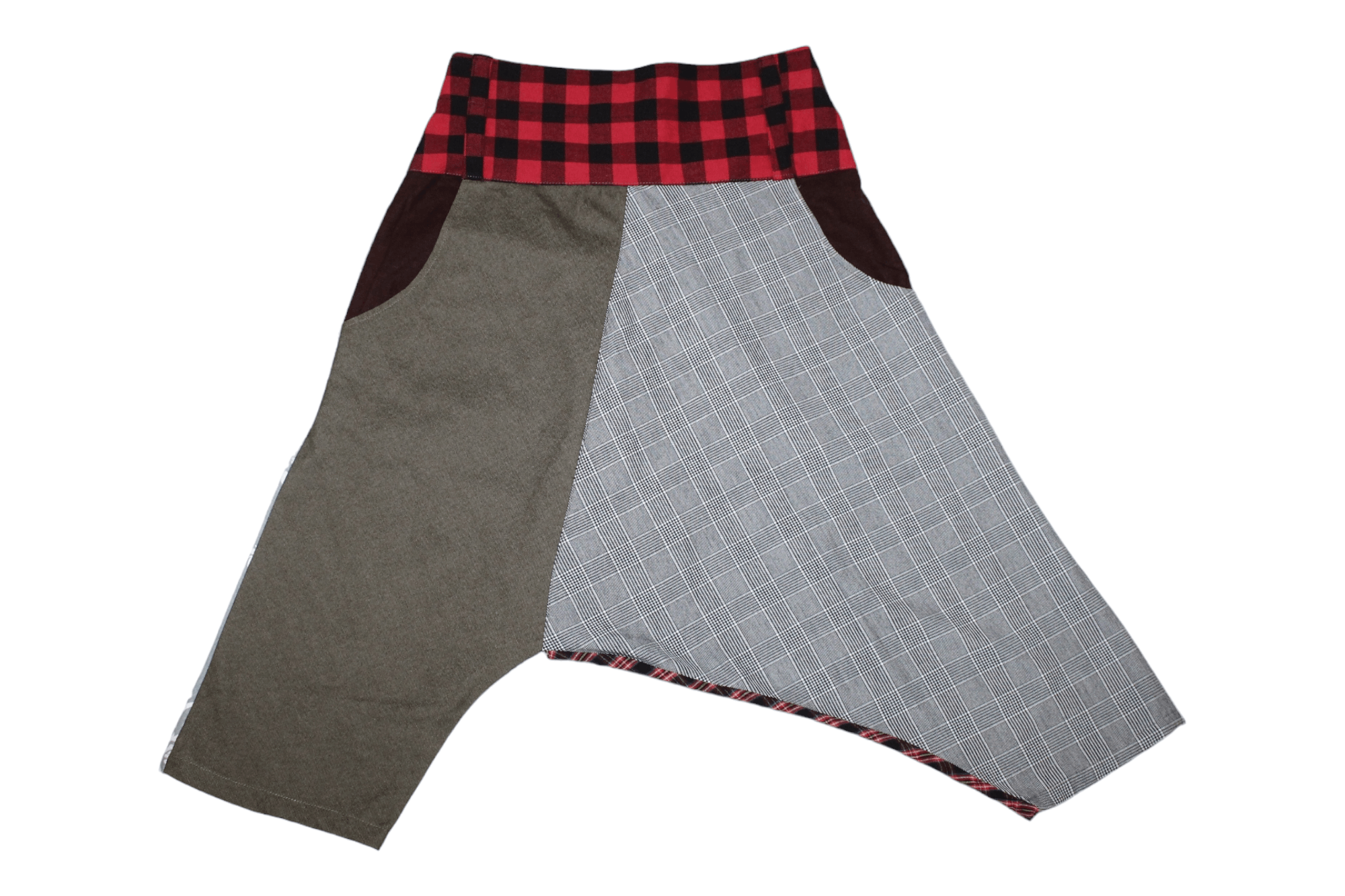 Beauty Beast VTG Open Mind Drop Crotch Patchwork Asymmetric Balloon Pants Size US 31 - 11 Thumbnail