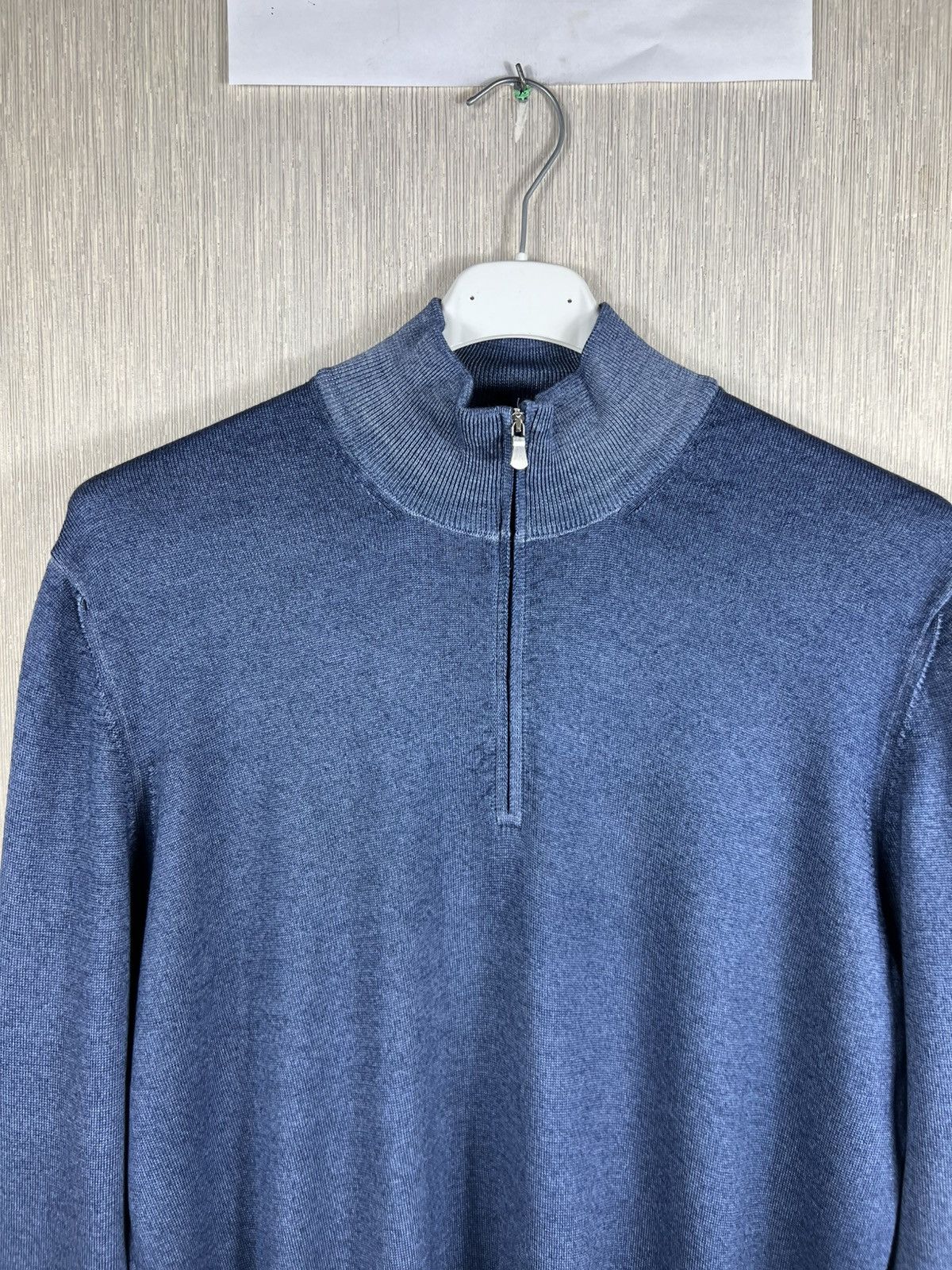 Gran Sasso Gran Sasso virgin wool merino quarter half zip sweater navy Size US L / EU 52-54 / 3 - 5 Thumbnail