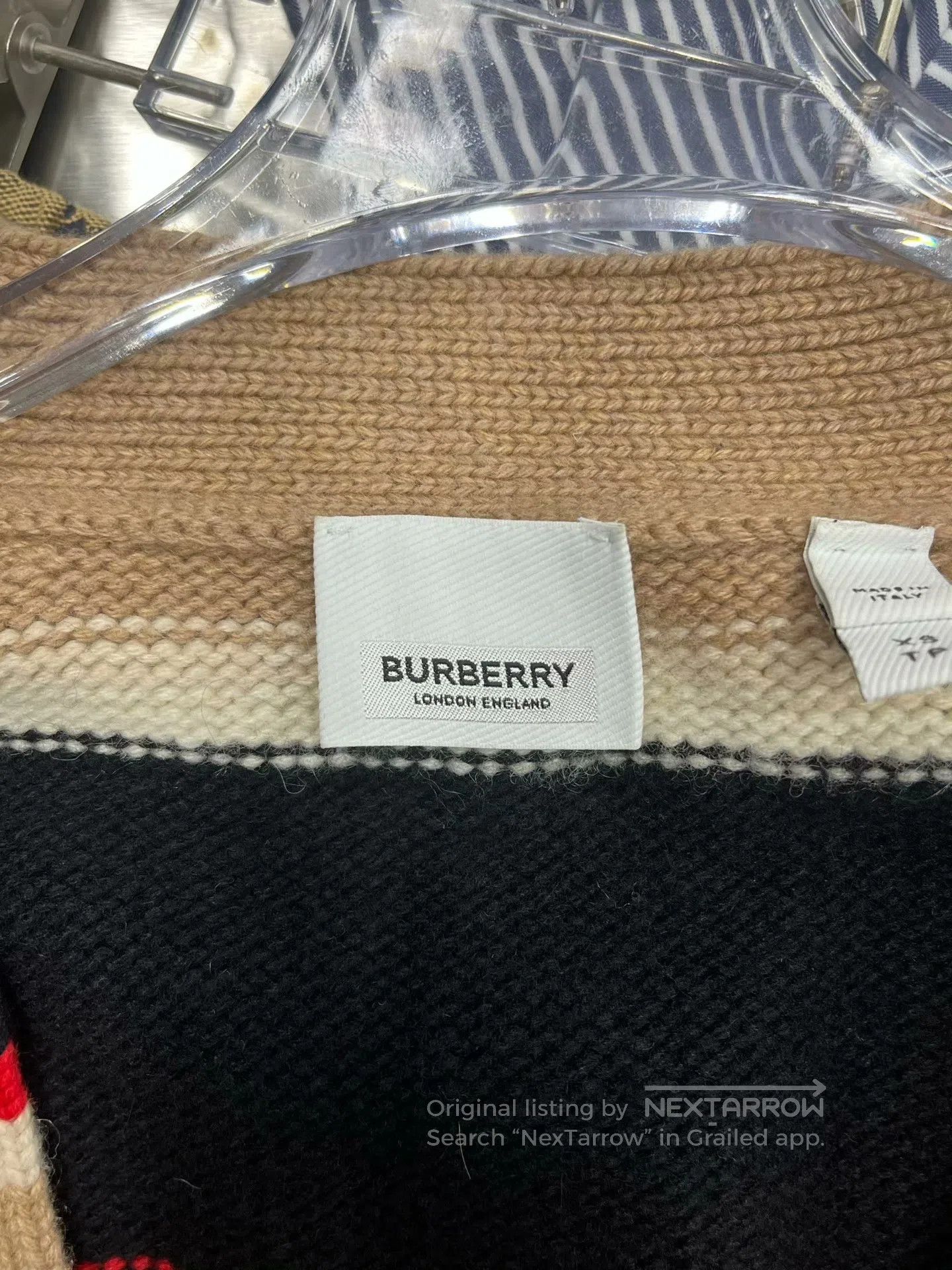 Burberry Burberry Black and brown striped embroidered logo knitted Size XS / US 0-2 / IT 36-38 - 3 Thumbnail