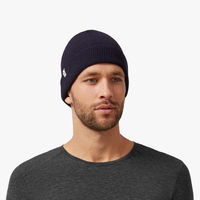 Curated Basics Fleece Lined Wool Beanie in Navy