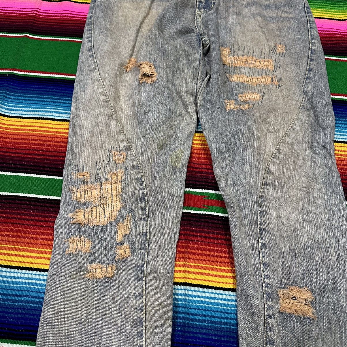 Designer 💥 Flare Japanese Brand 💥 Gm Denim Flare Distress 💥 Size US 30 / EU 46 - 4 Thumbnail