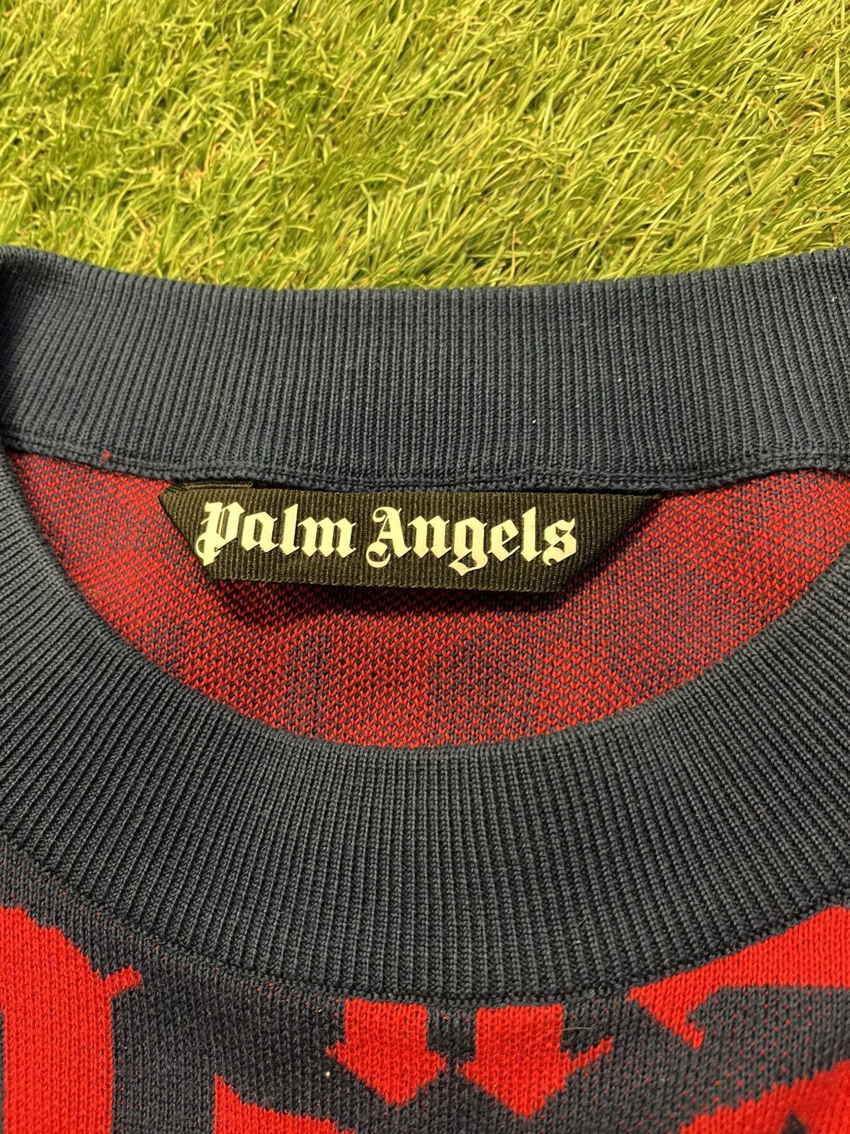 Palm Angels Size XXL - Palm Angels Monogram Crewneck Red/Blue Size US XXL / EU 58 / 5 - 10 Thumbnail