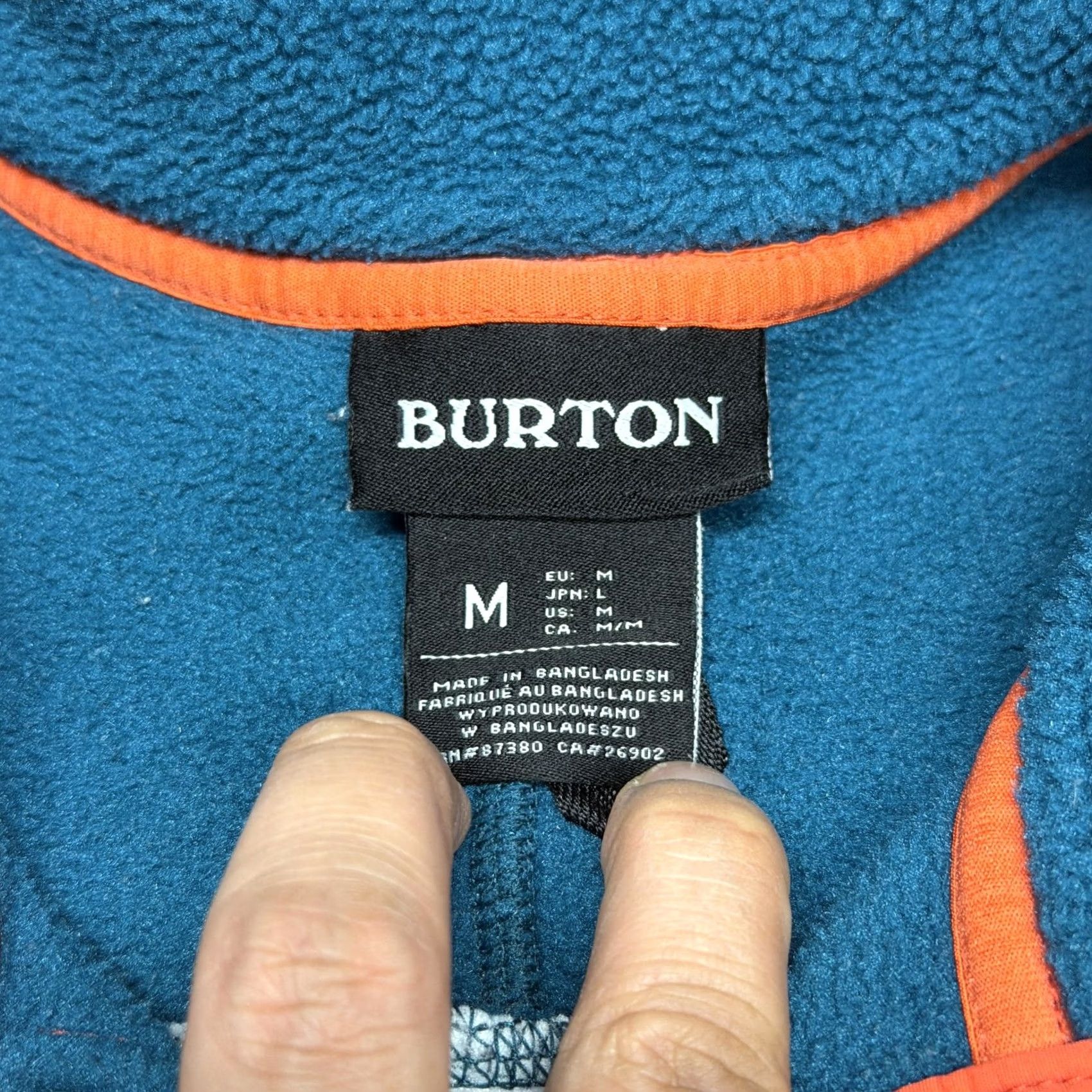 Burton Burton Sweatshirt Mens M Fleece Pullover Snap Kangaroo Colorblock Teal Multicolor Zip Pocket Logo Pullover Skiing Size US M / EU 48-50 / 2 - 7 Thumbnail