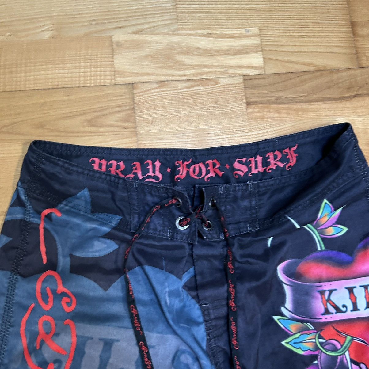 Christian Audigier × Ed Hardy × Japanese Brand Y2K Ed Hardy shorts black tattoo skull Size US 34 / EU 50 - 4 Thumbnail