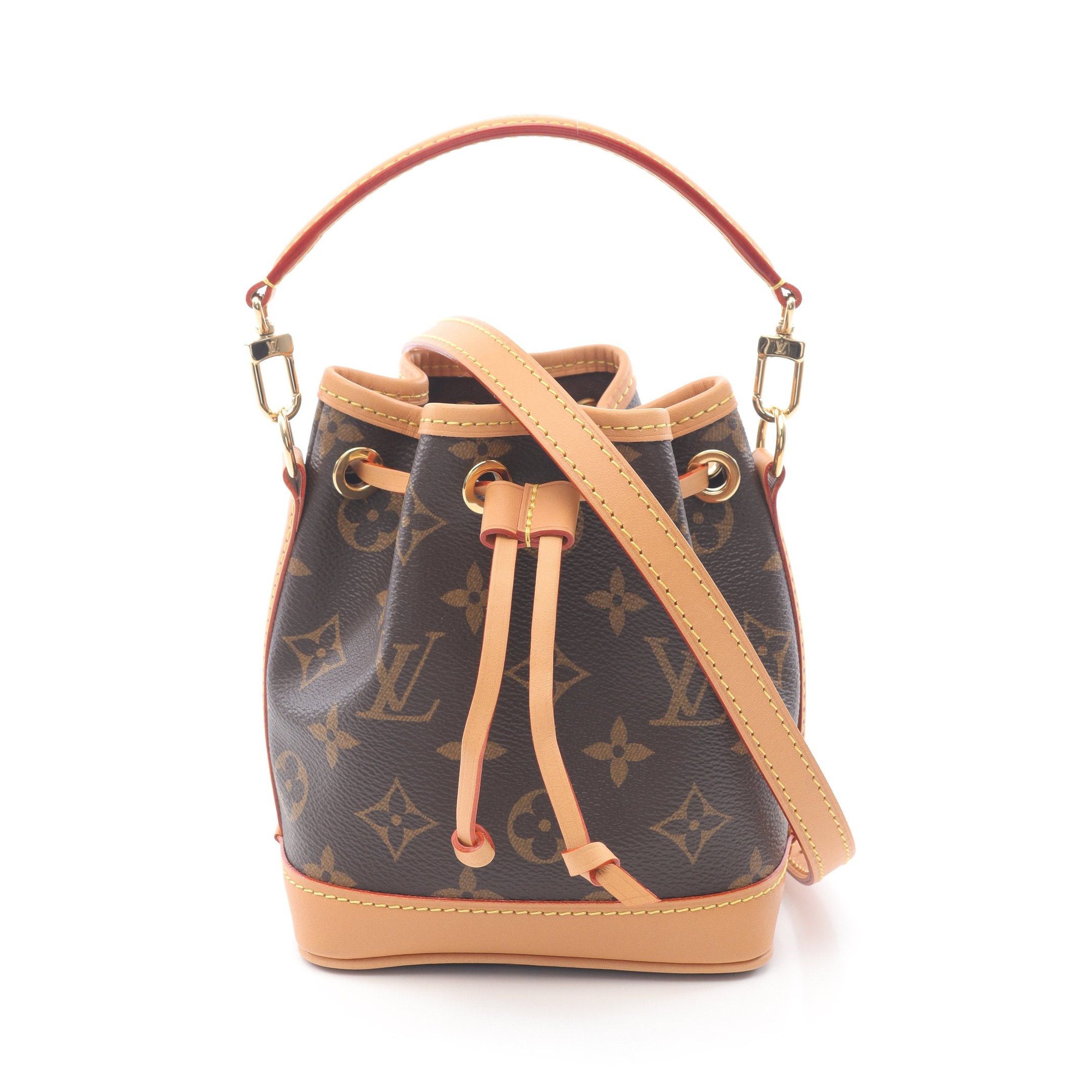 Louis Vuitton Nano Noe Monogram Handbag Leather Brown