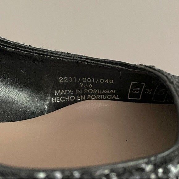 Zara Zara Black Glitter Block Heels - 36/5.5-6US, BNWOTs! 🇵🇹 Size US 6 / IT 36 - 7 Thumbnail