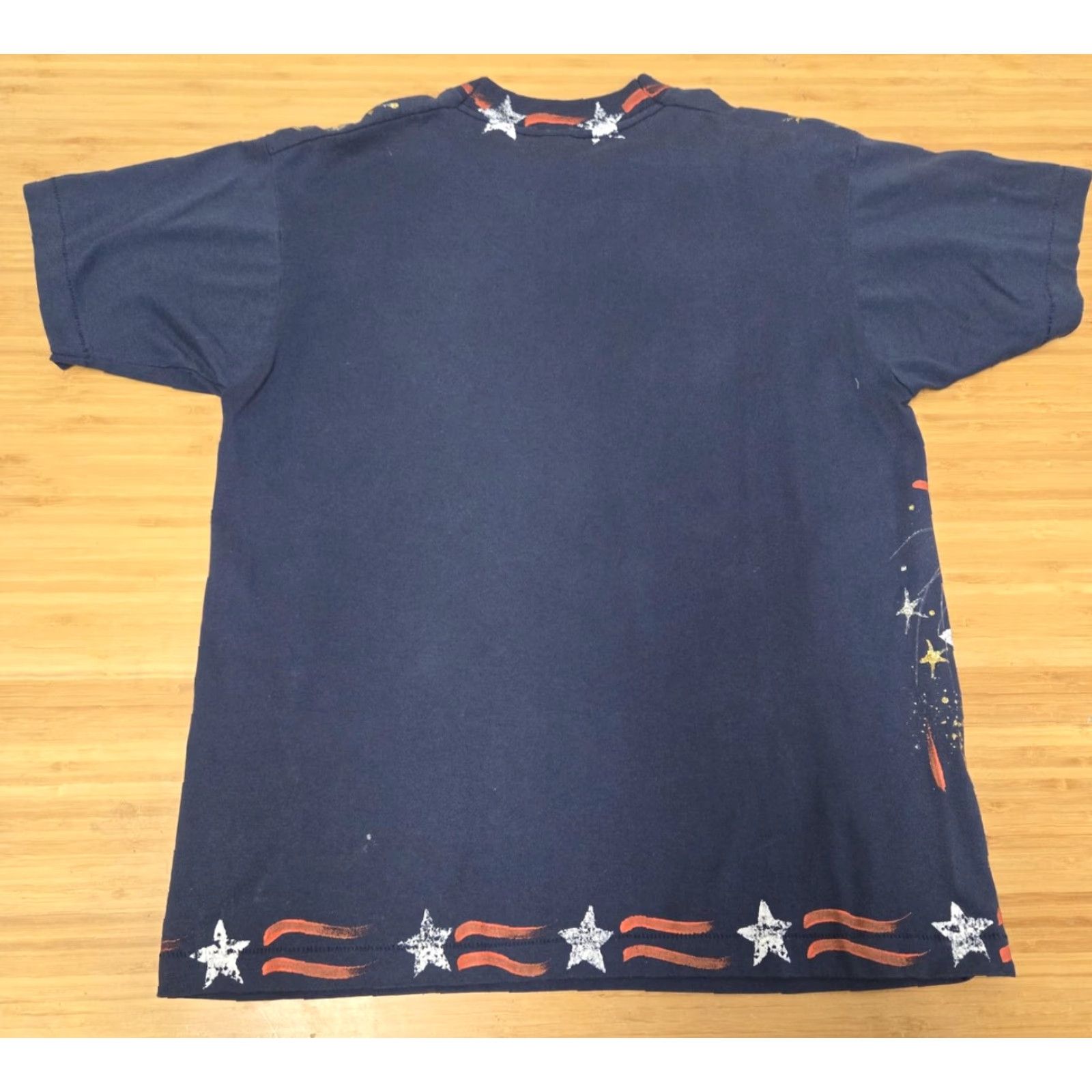 Fruit Of The Loom VINTAGE Uncle Sam Graphic Shirt Mens Large Blue USA Fireworks 4th July 90s Size US L / EU 52-54 / 3 - 5 Thumbnail