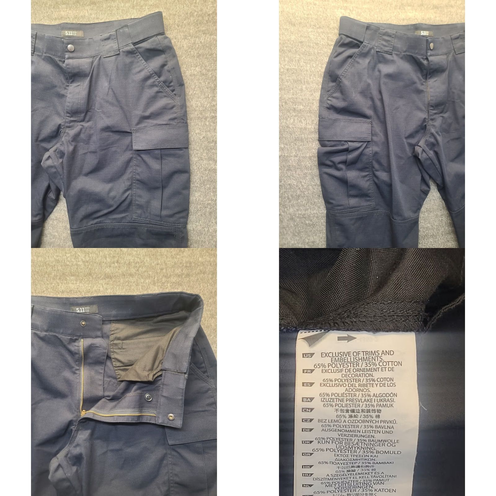 Vintage 5.11 Tactical Pants Mens 38x32 Regular Fit Taclite TDU Ripstop Cargo Straight Inseam 32 Black Size US 38 / EU 54 - 8 Thumbnail