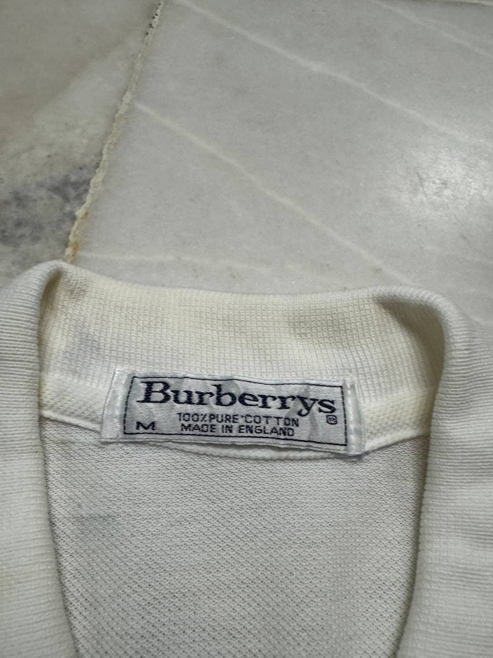 Burberry Vintage 90's Burberrys Polo White Tee Made In England Size US M / EU 48-50 / 2 - 7 Thumbnail