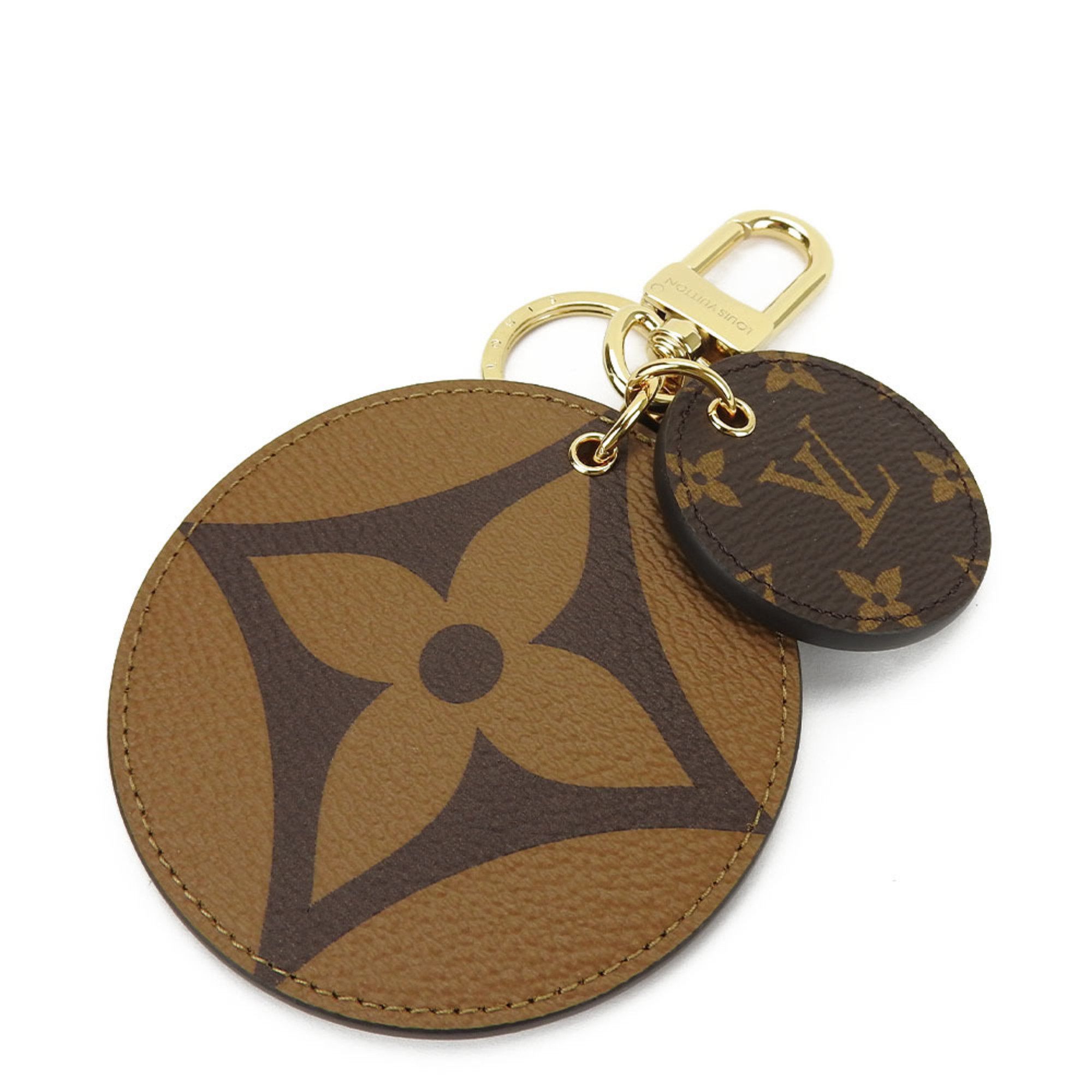 image of Louis Vuitton Key Ring Portocle Ilustre M69317 Monogram Canvas Reverse Brown Giant Accessory Ladies