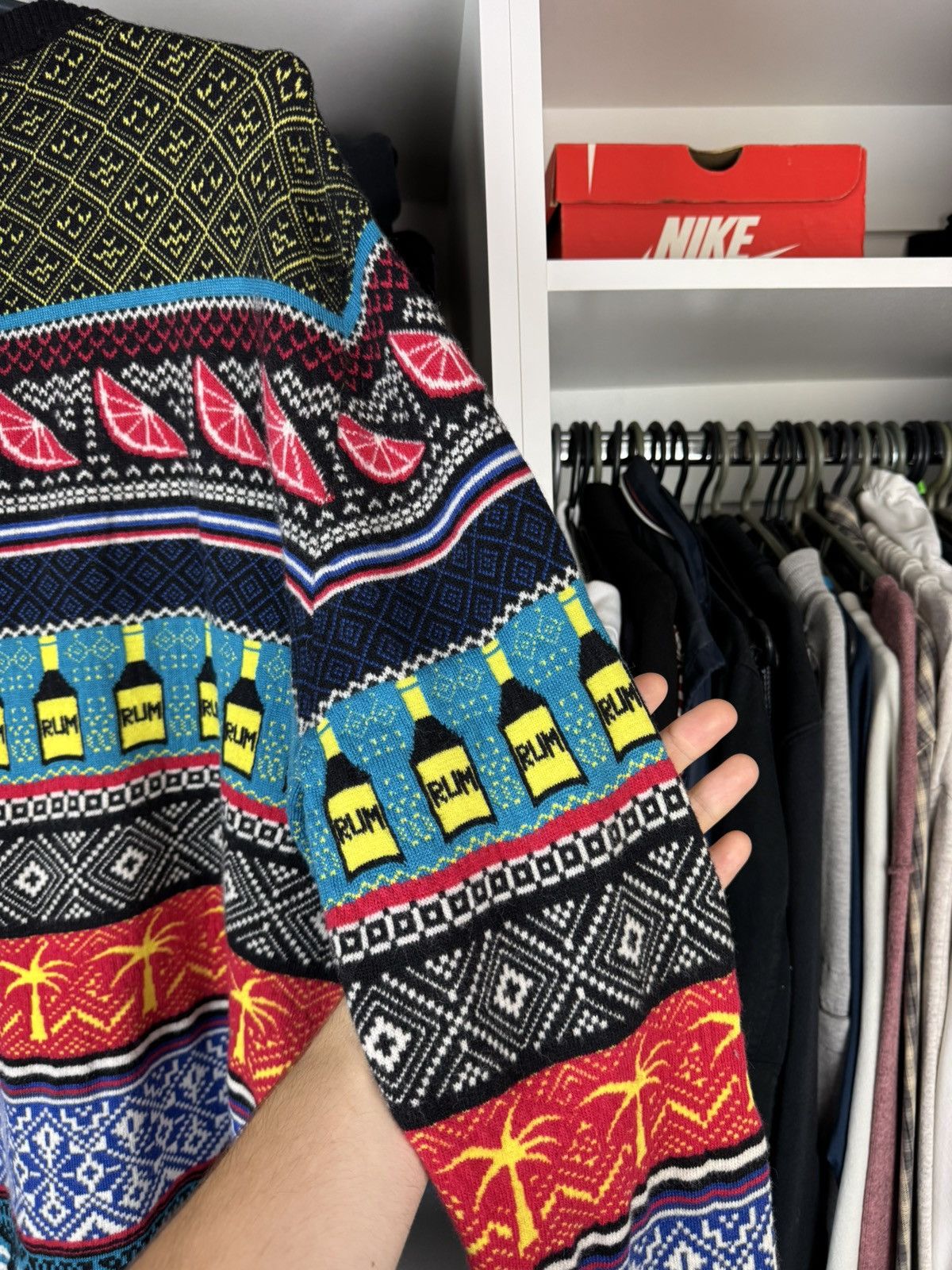 Diesel Diesel Rum Bottles & Tropical Palms Colorful Sweater Size US L / EU 52-54 / 3 - 19 Thumbnail
