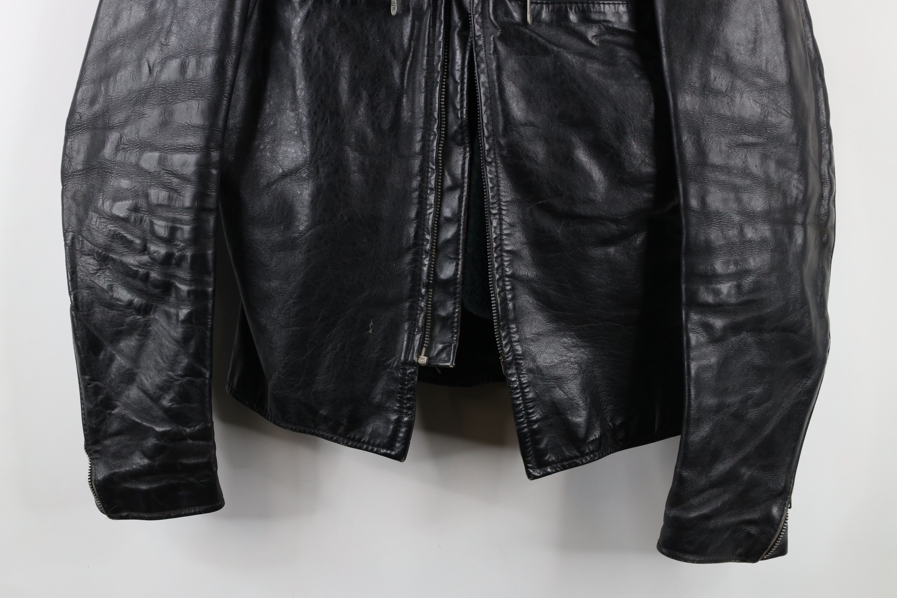 Vintage Vintage 60s 70s Streetwear Leather Cafe Racer Jacket USA Size US L / EU 52-54 / 3 - 3 Thumbnail
