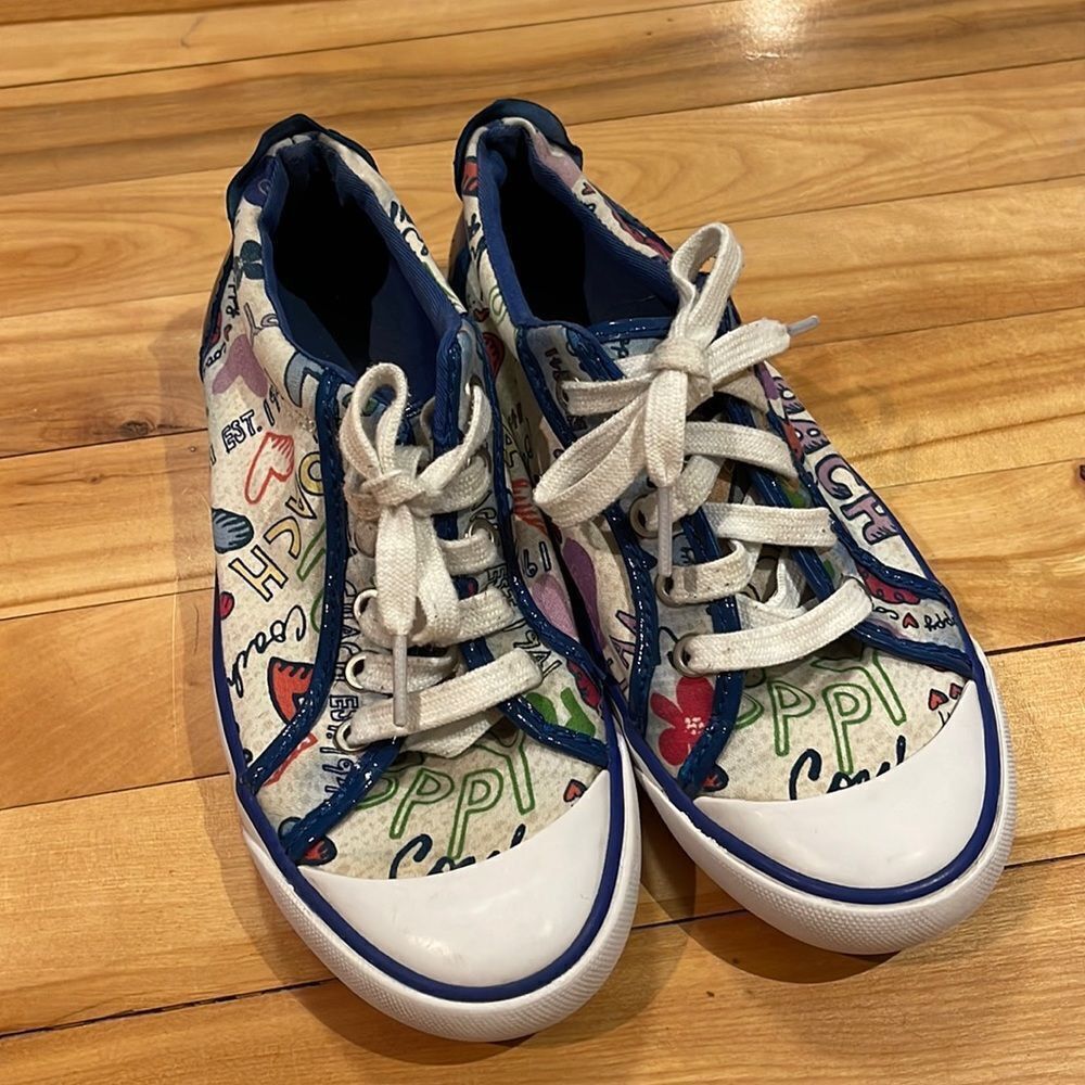 Coach Coach Barrett low top blue patent edged-accent patterned la Size US 6 / IT 36 - 1 Thumbnail