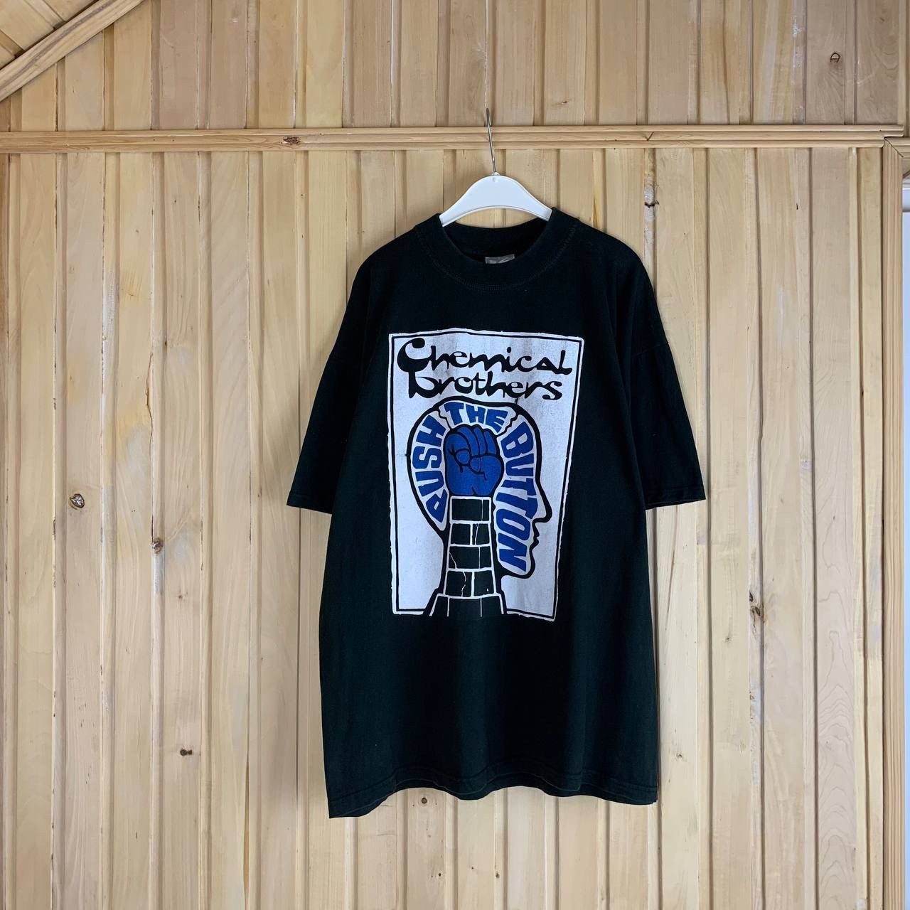 image of Band Tees x Rock Band Vintage Chemical Brothers Push The Button Tee Big Logo in Black (Size XL)