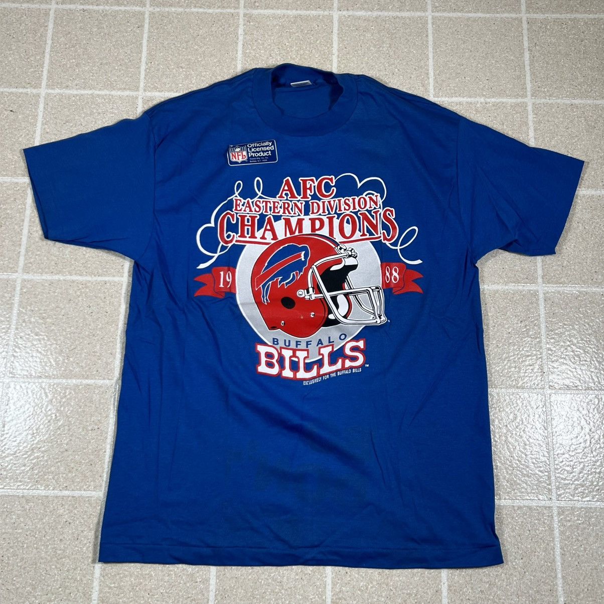 Trench USA Vtg Trench Buffalo Bills 1988 AFC Championship Tshirt XL NFL Size US XL / EU 56 / 4 - 1 Thumbnail