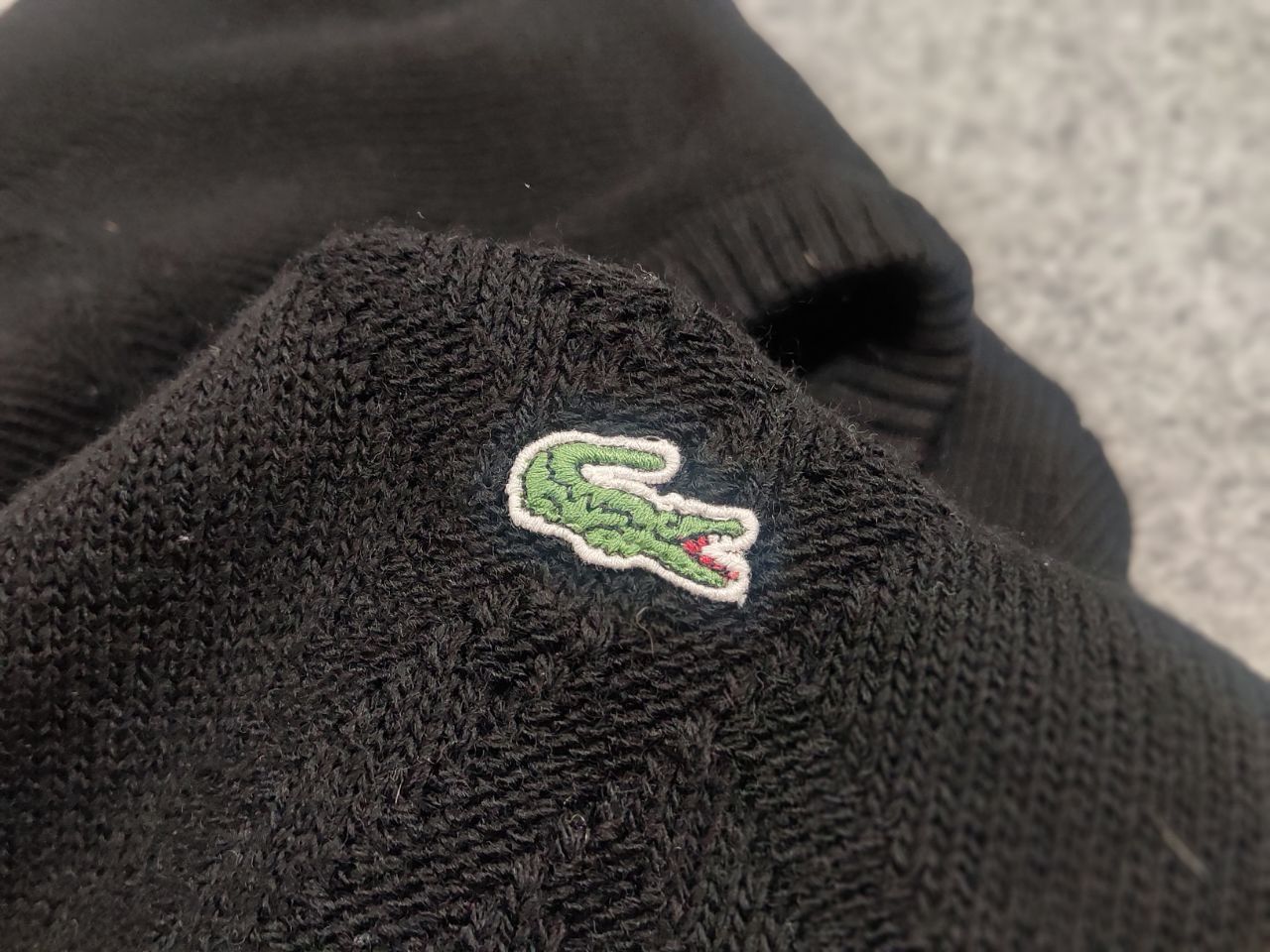 Lacoste Vintage 90's Lacoste All Black Logo Textured Sweater Jumper Size US M / EU 48-50 / 2 - 11 Thumbnail