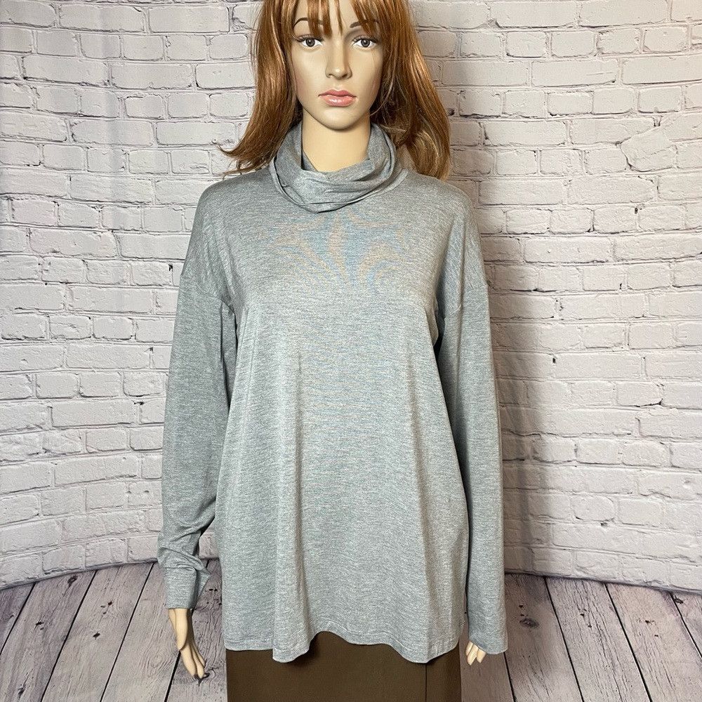 Max Mara NWT New $195 Max Mara Leisure Antony Polo Grey Turtleneck T Size M / US 6-8 / IT 42-44 - 3 Thumbnail