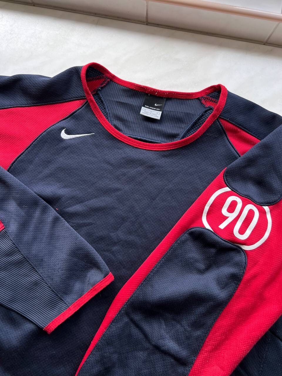 Nike Y2K Nike Total 90 Logo Sweatshirt Crewneck Navy Blue USED Size US M / EU 48-50 / 2 - 1 Thumbnail