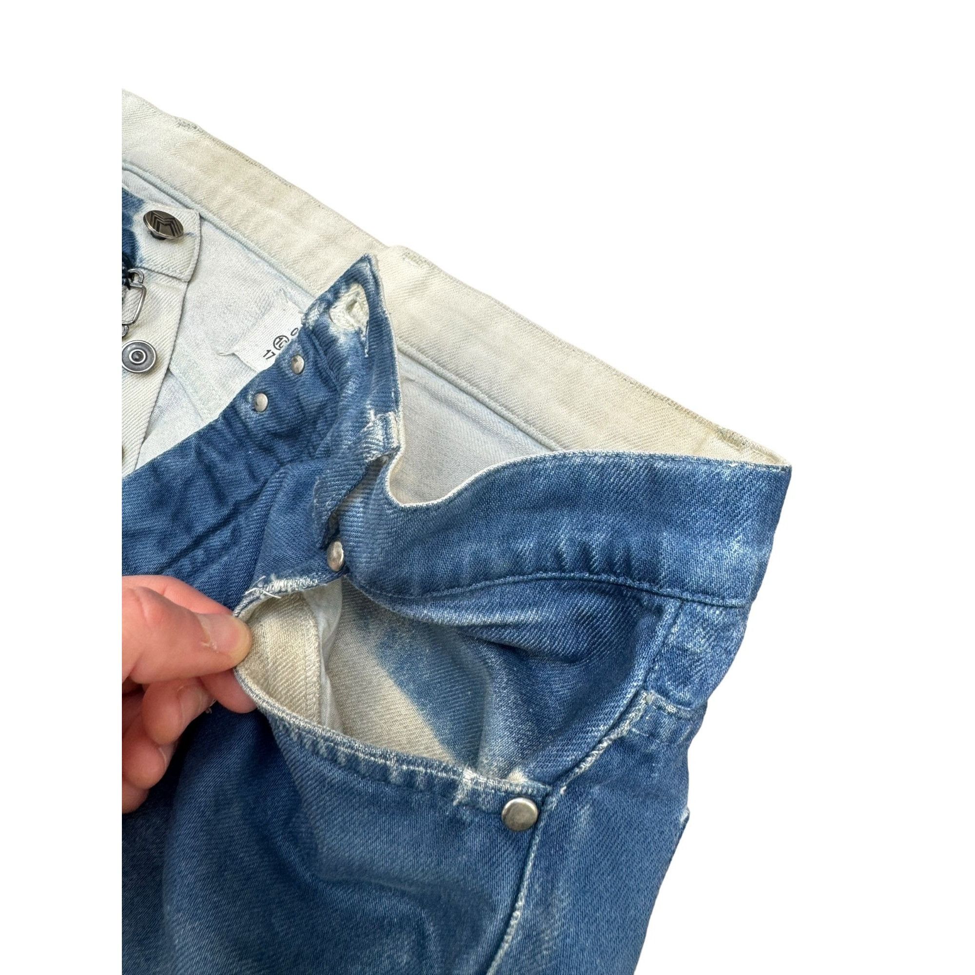 Maison Margiela Vintage Blue Painted Denim Jeans Size US 30 / EU 46 - 2 Thumbnail
