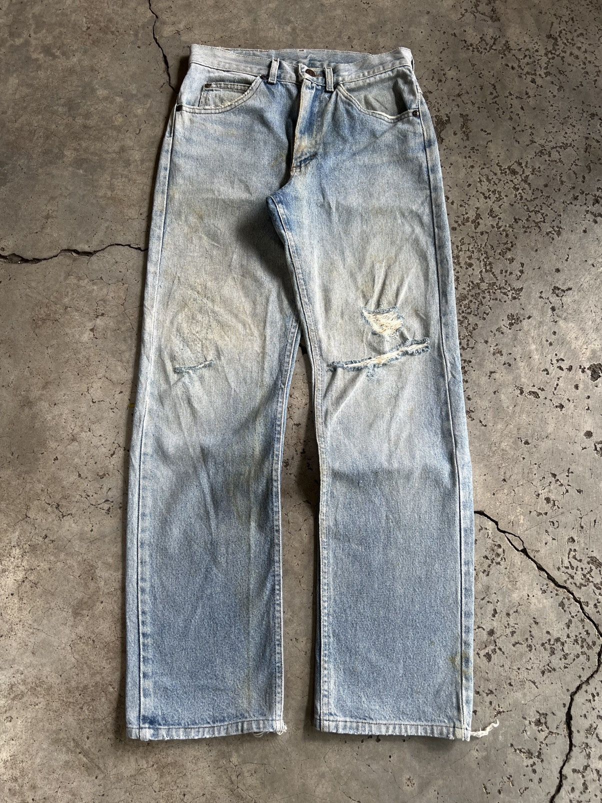 Lee Thrashed Vintage Lee Denim Pants Distressed EDR Size US 29 - 1 Thumbnail