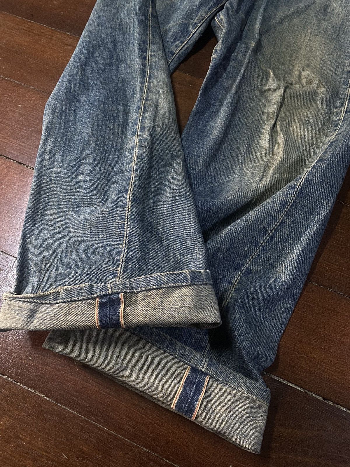 Edwin Fire vtg EDWIN 505 type wide leg selvedge great faded Size US 32 / EU 48 - 10 Thumbnail