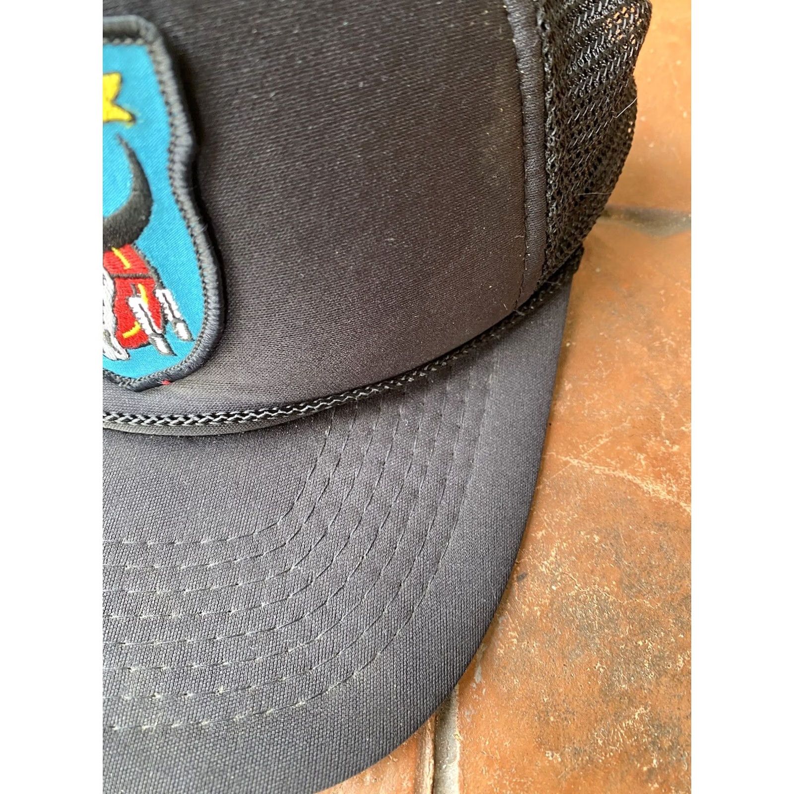 Vintage VINTAGE Sturgis 90s Tribal Skull Bike Week 1996 Trucker Hat Nissin Men One Size Black Mesh Back Snapback Hat Size ONE SIZE - 3 Thumbnail