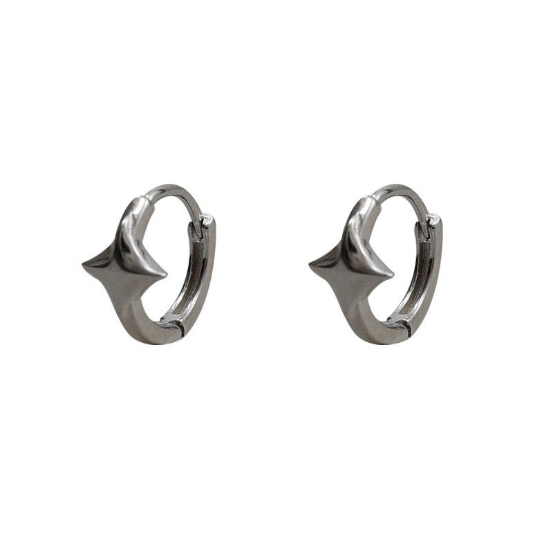 Jewelry × Sterling Silver Hip-hop Earrings One Pairs Chrome Jewelry Size ONE SIZE - 5 Thumbnail