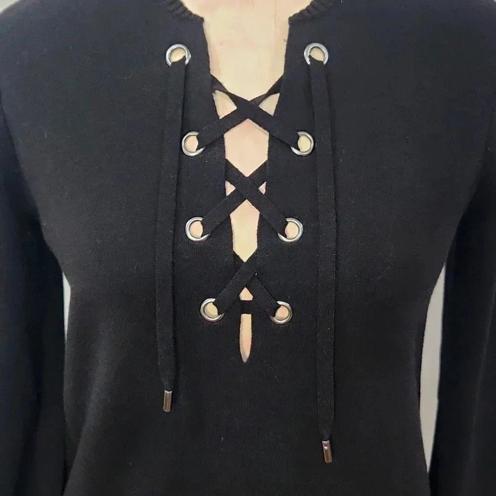 Theory Theory Wool Blend Lace Up Sweater Dress Size XS / US 0-2 / IT 36-38 - 2 Thumbnail