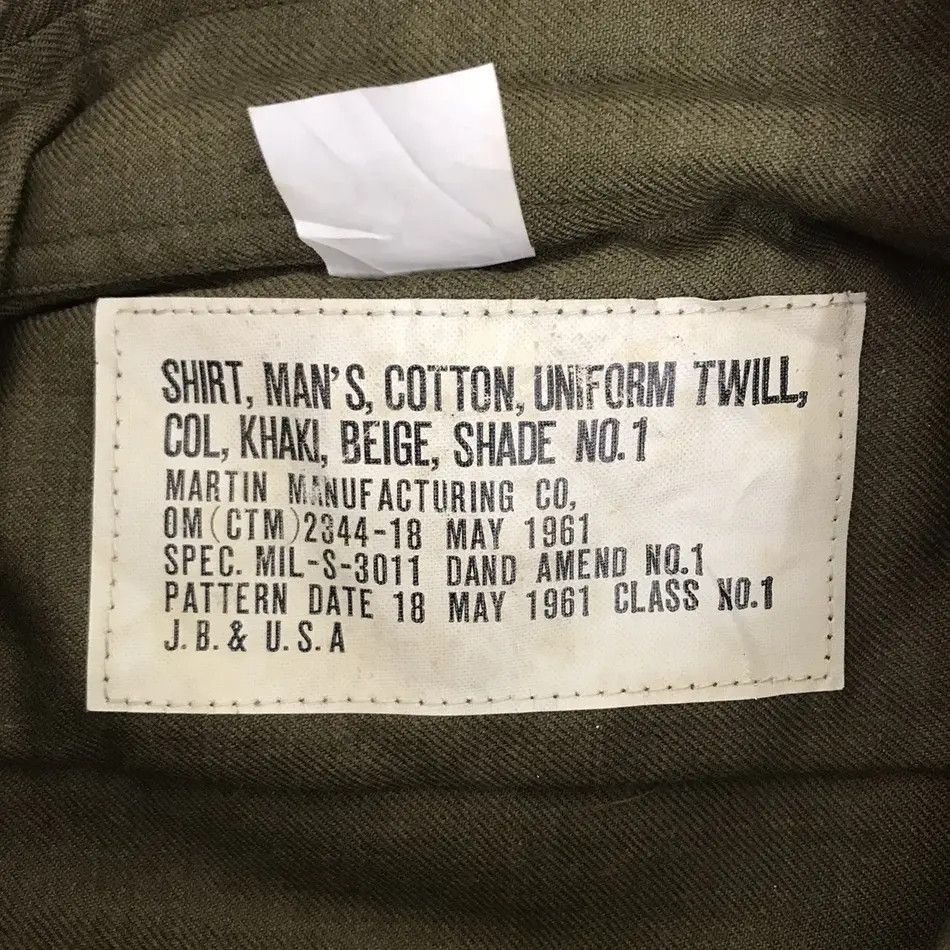 Vintage Vintage 1961 MILITARY ARMY Martin Manufacturing Khaki Beige Size US S / EU 44-46 / 1 - 3 Thumbnail
