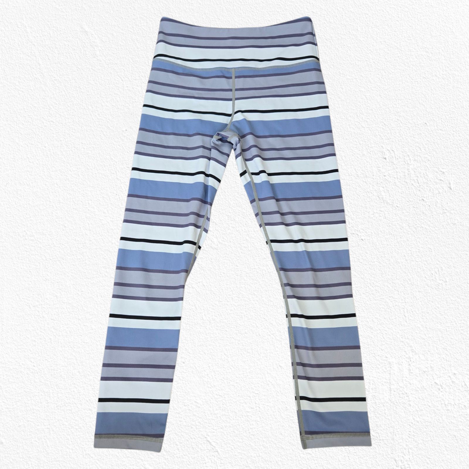 Other Purple Blue Striped High Rise 7/8 Leggings Size 6-8 Size 28" / US 6 / IT 42 - 2 Thumbnail