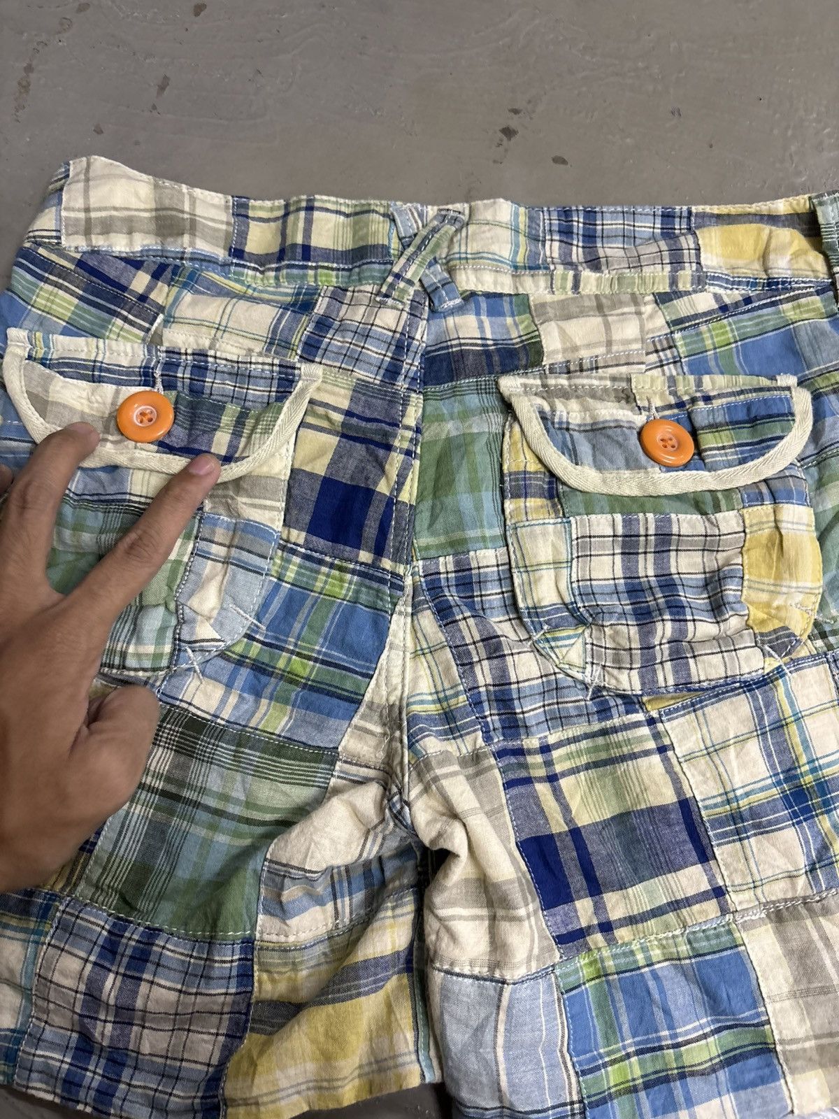Kapital 1980’s Vintage Japanese Distressed Patchwork Denim Shorts Size 28" / US 6 / IT 42 - 11 Thumbnail
