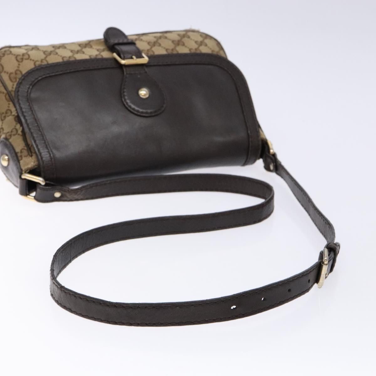 Gucci GUCCI GG Canvas Shoulder Bag Beige Silver Brown Size ONE SIZE - 7 Thumbnail