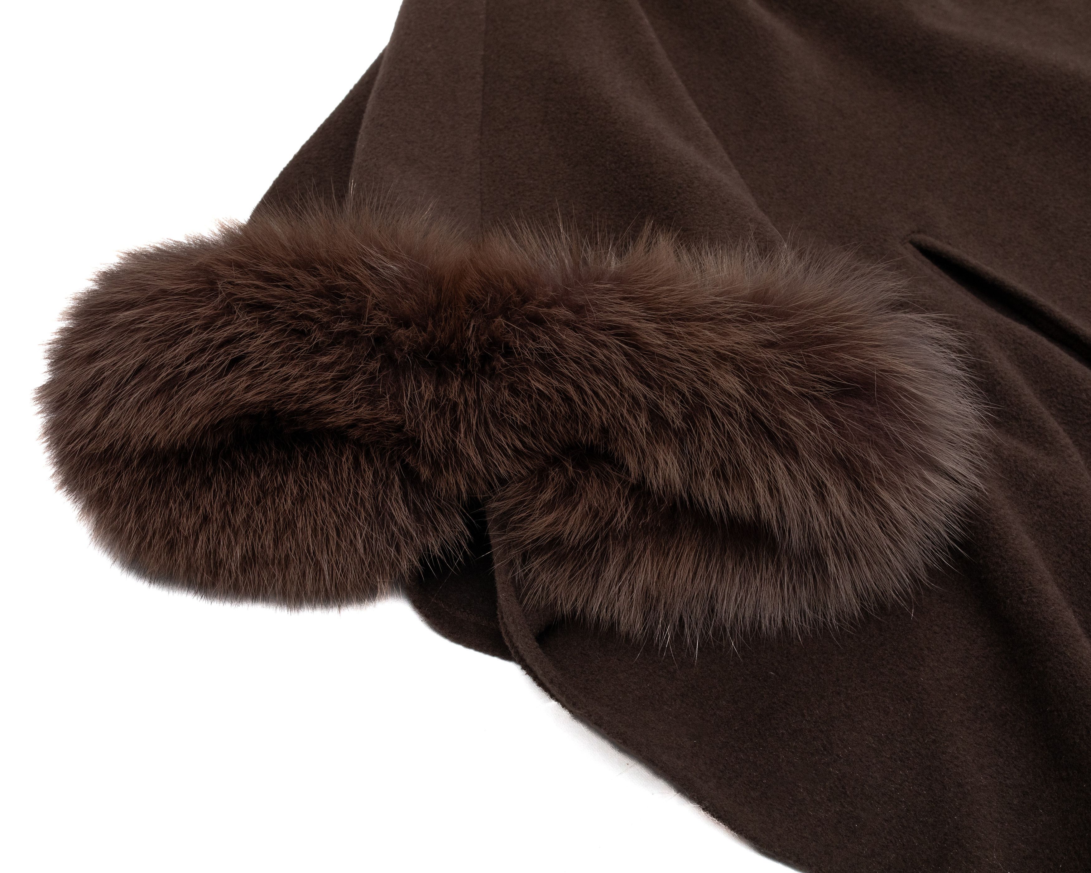 Other CRÉATION SPRUNG FRÈRES Angora Wool Blend Pincho w Fur Trim Size ONE SIZE - 2 Thumbnail