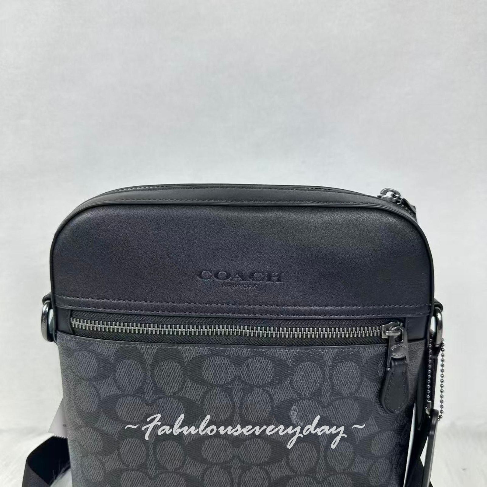 Coach Coach Men's Houston Flight Bag Sig Canvas/Black CZ398 NWT Size ONE SIZE - 2 Thumbnail