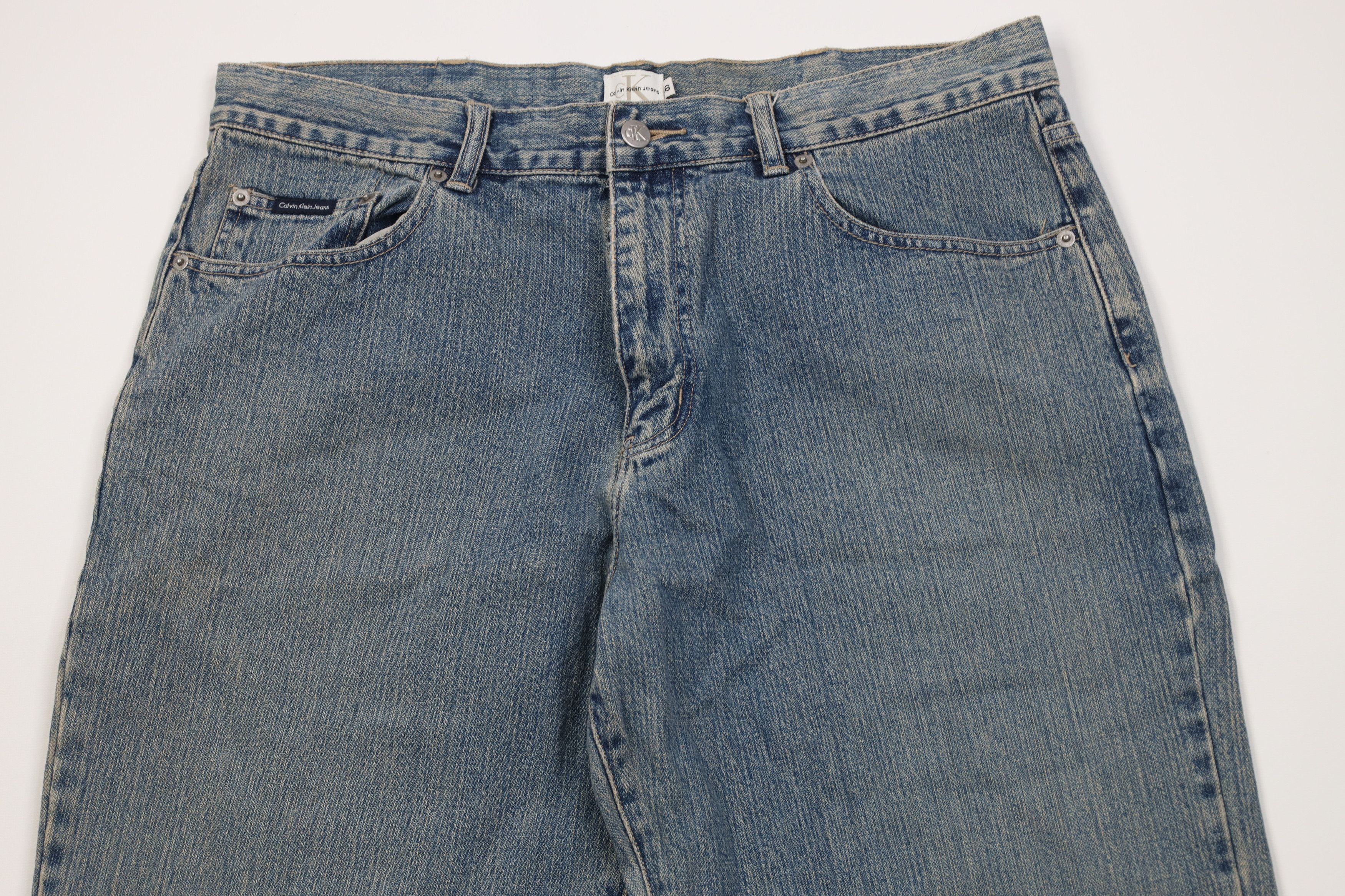 Calvin Klein Vintage 90s Y2K Calvin Klein Baggy Wide Leg Denim Jeans Blue Size US 36 / EU 52 - 2 Thumbnail
