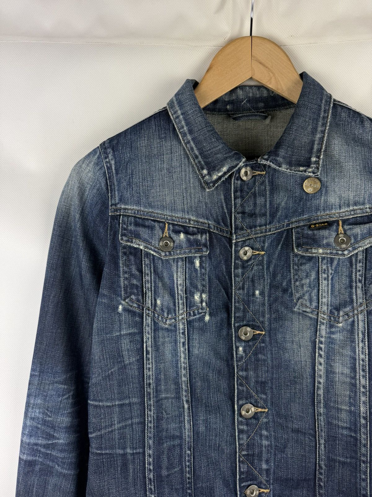 G-Star G Star Raw Ladie Slim Tailor Denim Distressed Trucker Jacket Size S / US 4 / IT 40 - 4 Thumbnail
