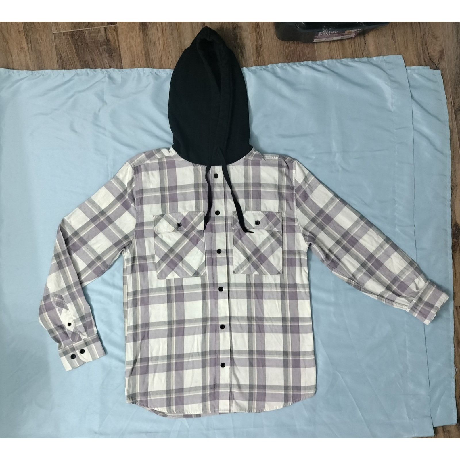 Other NoBo Mens Small Button Up Flannel Hooded Shacket Shirt Plaid Size US S / EU 44-46 / 1 - 18 Thumbnail