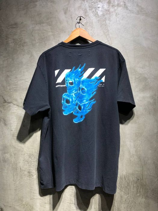 Off white sale blue skull tee