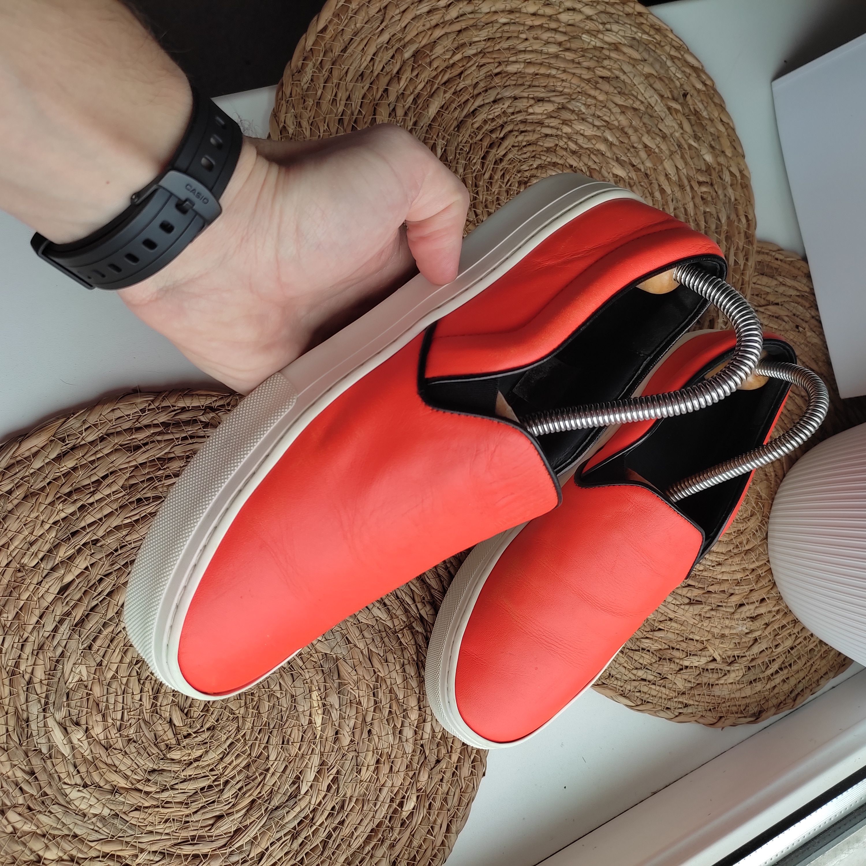 image of Celine Leather Orange Slip-On Womens Shoes (Size 8)