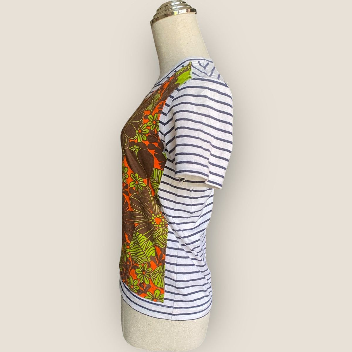 Comme des Garcons SS2004 Floral Panel Stripes T Shirt Size M / US 6-8 / IT 42-44 - 5 Thumbnail